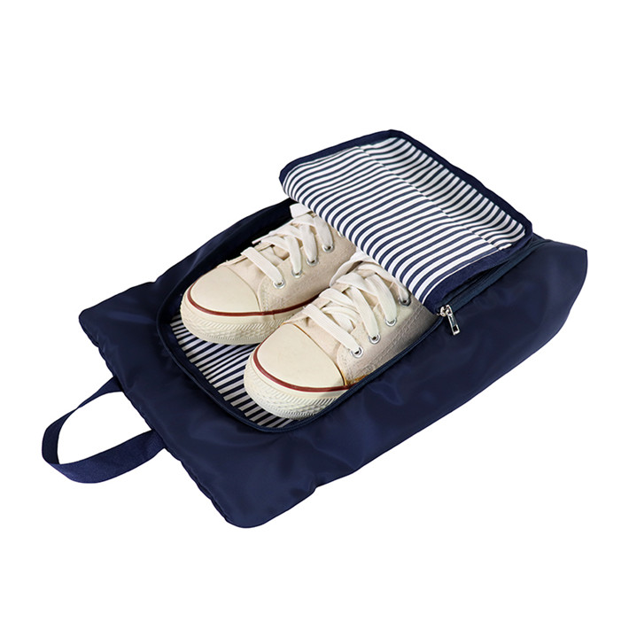 Custom OEM Navy Shoe Travel Bag with Front Zip Pocket product view 5