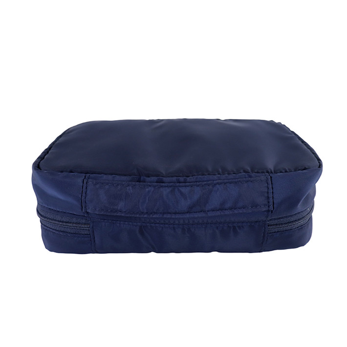 Custom OEM Navy Toiletry Travel Organizer with Double-Zip Compartment product view 4