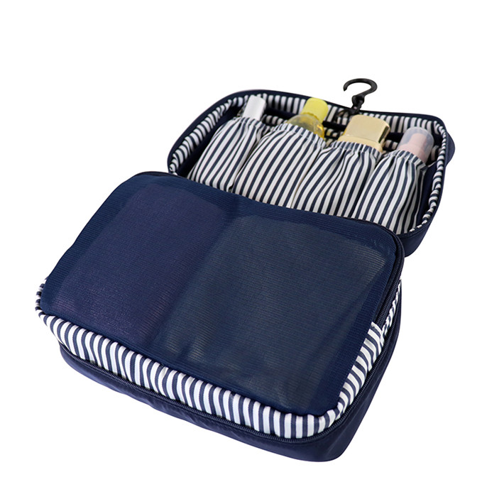 Custom OEM Navy Toiletry Travel Organizer with Double-Zip Compartment product view 5