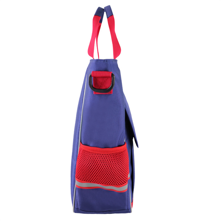 Custom OEM Blue Structured School Backpack with Front Organizer product view 2