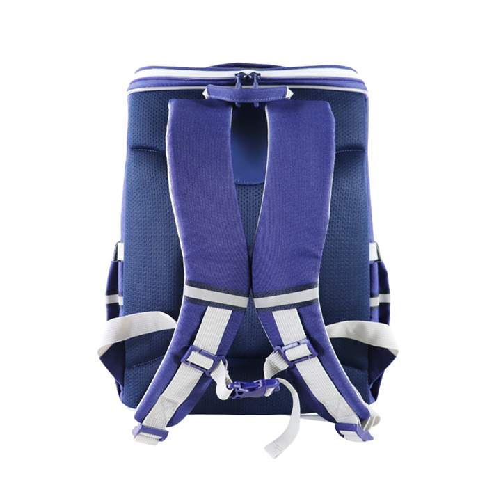 Custom OEM Blue Space Theme Kids Backpack with 3D Front Pocket product view 3