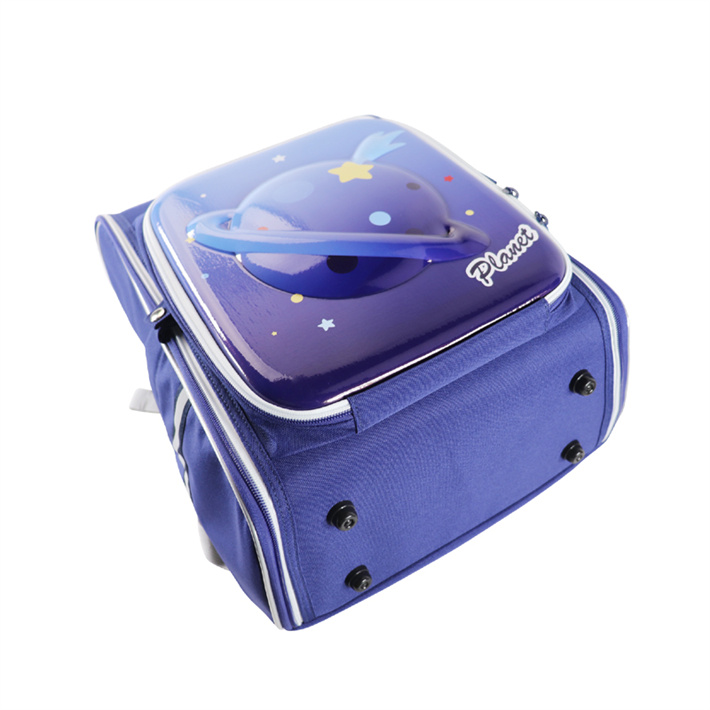 Custom OEM Blue Space Theme Kids Backpack with 3D Front Pocket product view 5