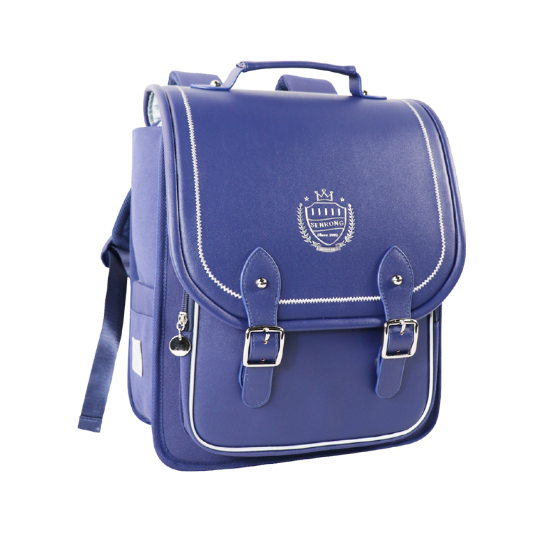 Custom OEM Royal Blue Structured School Backpack with Buckle Flap SRW21-014