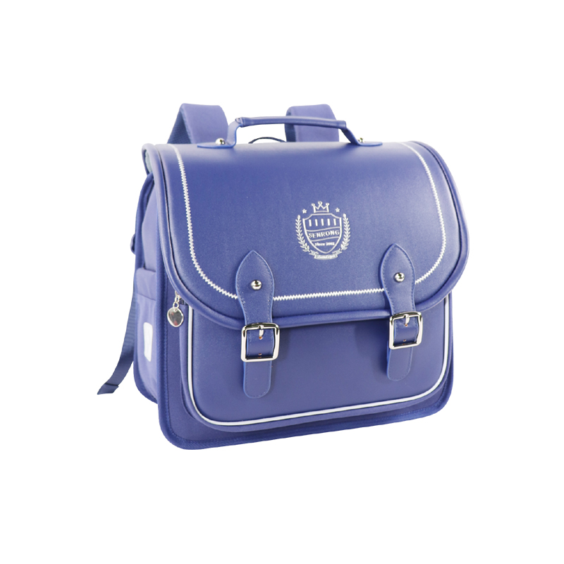 Custom OEM Blue School Backpack with Front Snap Pocket product view 2