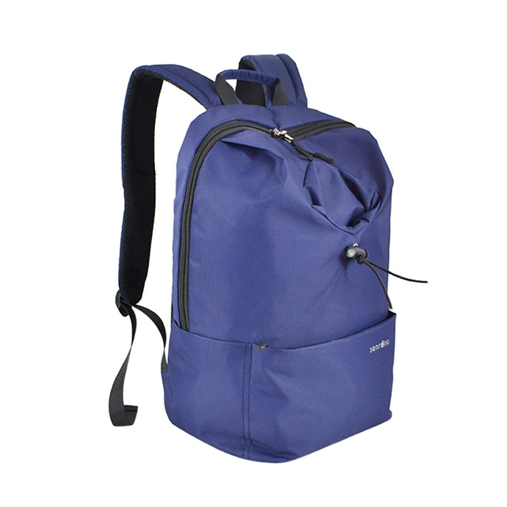 Custom OEM Navy Outdoor Backpack with Drawcord Front Pocket product view 2