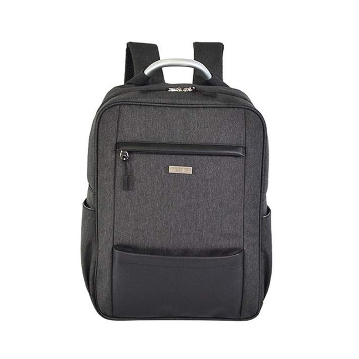 Custom OEM Black Laptop Backpack with Front Organizer and Side Pockets SYN17-064