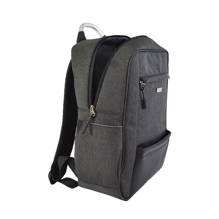 Custom OEM Black Laptop Backpack with Front Organizer and Side Pockets product view 5