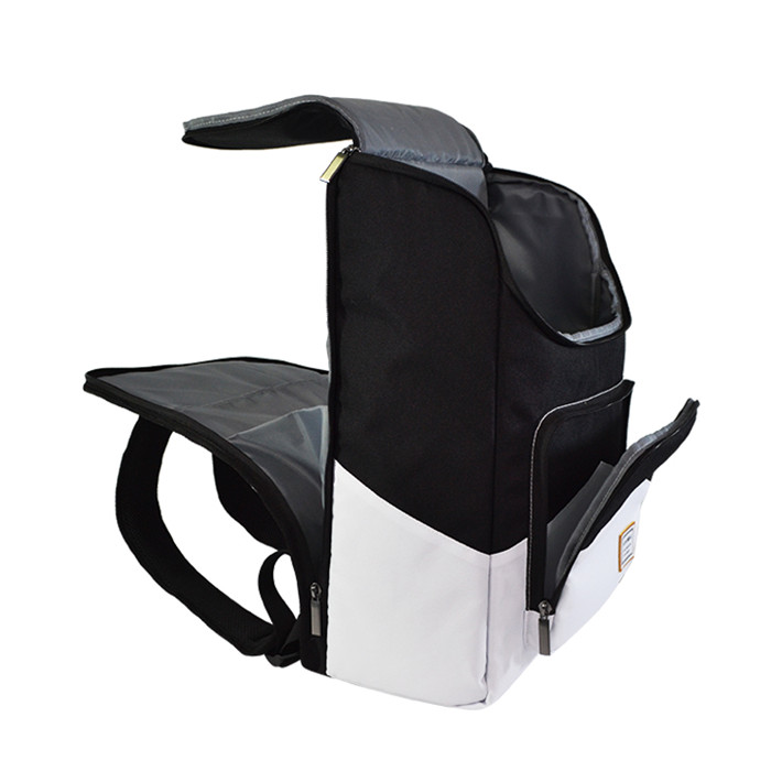 Custom OEM Black and White Color-Block Laptop Backpack product view 5