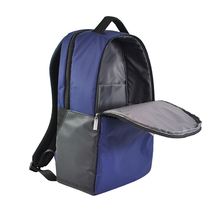 Custom OEM Blue and Grey Laptop Backpack with Reflective Front Panel product view 5