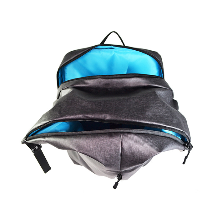 Custom OEM Black Roll-Top Backpack with Vertical Zipper Pocket product view 6