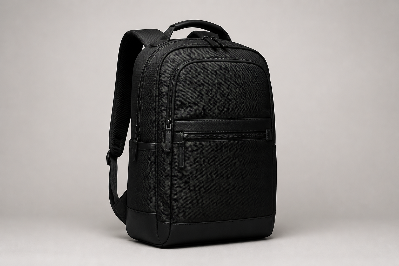 Unbranded executive business travel backpack in black technical fabric