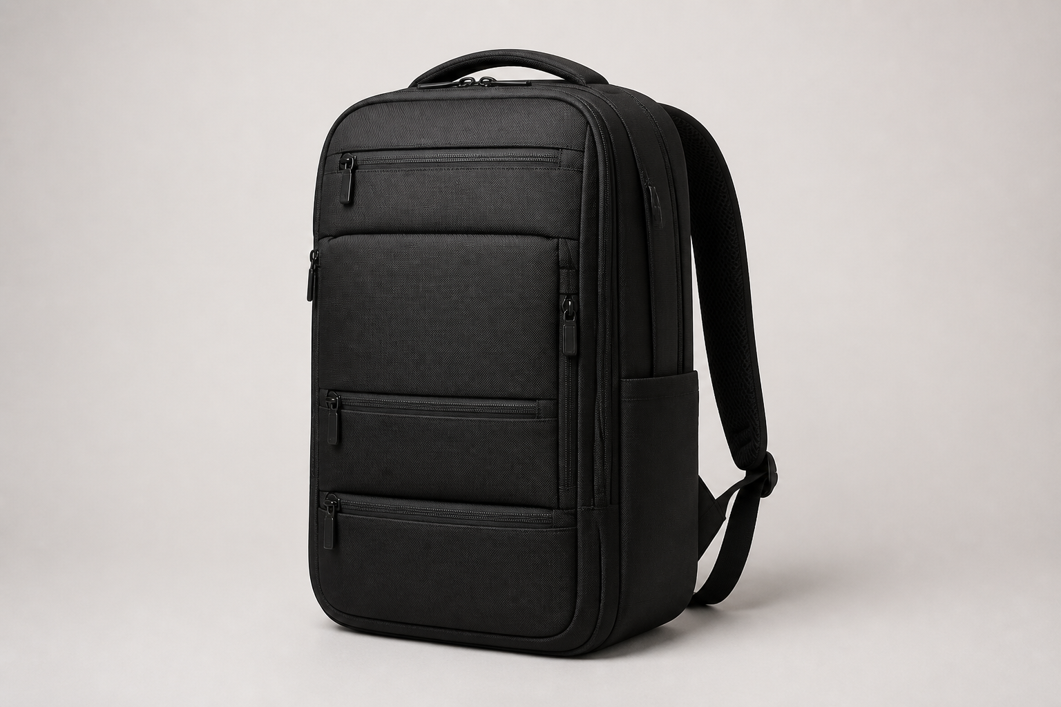 Unbranded high-capacity commuter backpack with multiple front access zones