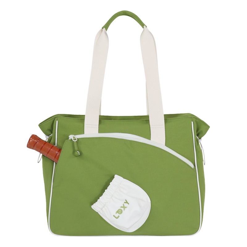 Custom Recycled Polyester Tennis Racket Tote Bag with Front Racket Pocket
