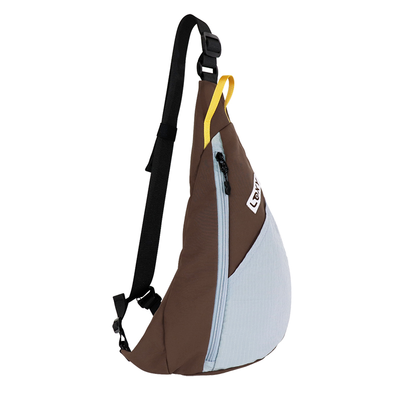 Custom Recycled Polyester Sling Chest Bag with Front Zip Pocket