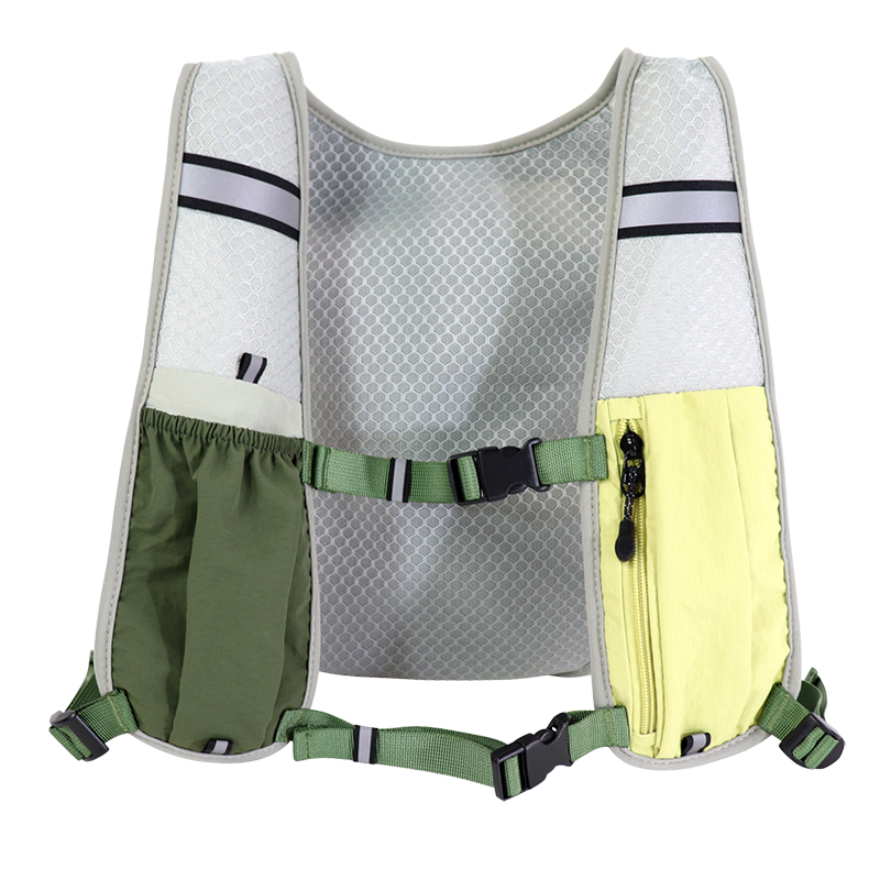 Product view 4 of Custom Recycled Polyester Mesh Sports Vest Backpack with Front Zip Pocket