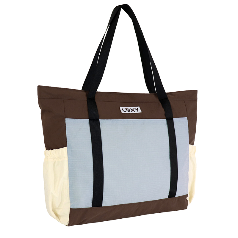 Custom Recycled Polyester Large Sports Tote Bag with Side Bottle Pockets
