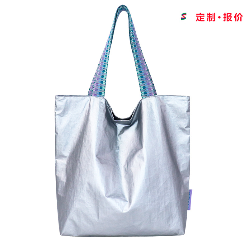 Custom Tyvek Tote Bag with Braided Handles SLH25-001 product view 4