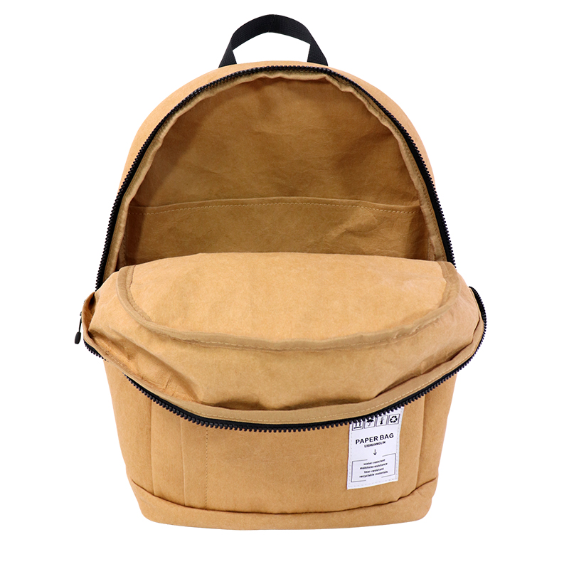 Custom Washable Kraft Paper Backpack for Recyclable Material Projects SLH25-017Y product view 6