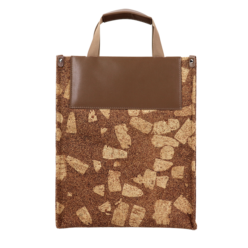 Back or side view of Custom Coffee-Ground Material Compact Crossbody Bag with Zip Pocket SLH26-006B