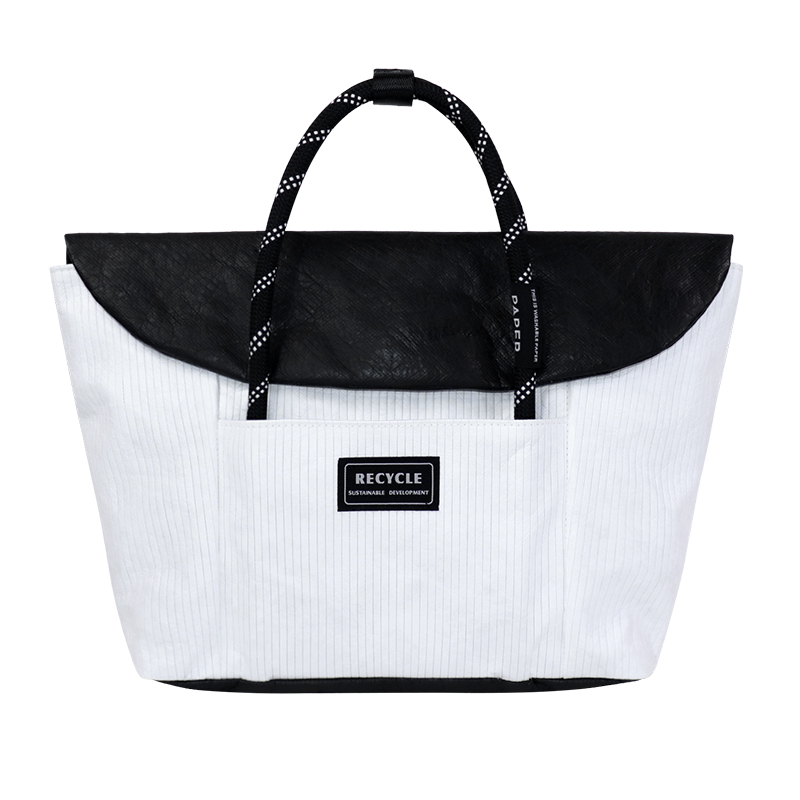 Custom Striped Tyvek-Style Spunbond Polyethylene Drawstring Handbag SLH26-011W Custom Striped Tyvek-Style Spunbond Polyethylene Drawstring Handbag SLH26-011W