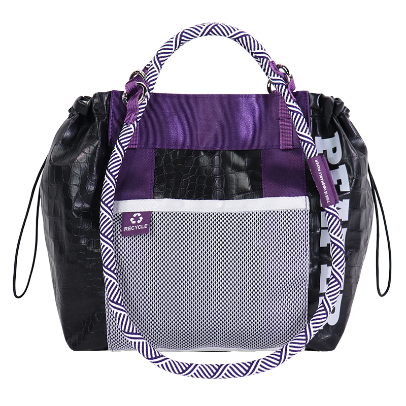 Custom PU-Coated Tyvek-Style Sling Shoulder Bag with Mesh Pocket SLH26-013B