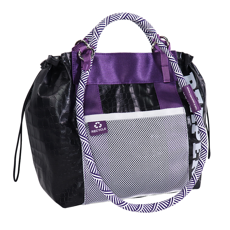 Alternate view of Custom PU-Coated Tyvek-Style Sling Shoulder Bag with Mesh Pocket SLH26-013B