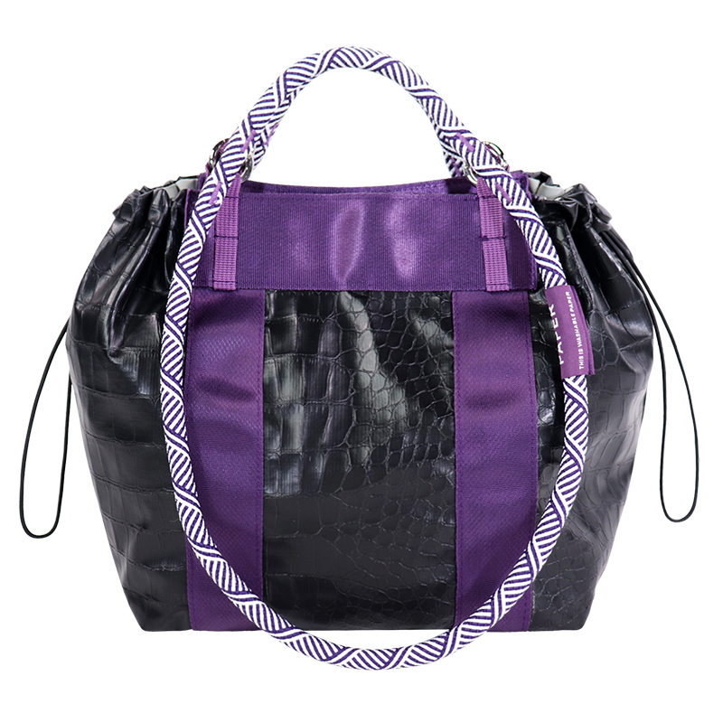 Back or side view of Custom PU-Coated Tyvek-Style Sling Shoulder Bag with Mesh Pocket SLH26-013B