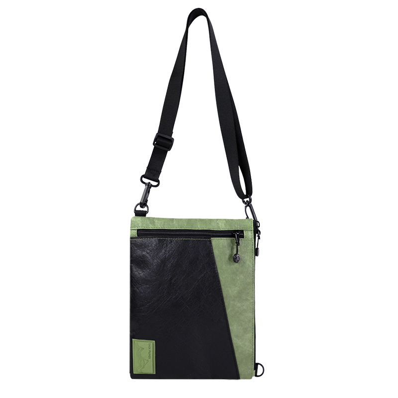 Alternate view of Custom Crinkled Tyvek-Style Spunbond Polyethylene Top Handle Bag SLH26-018G