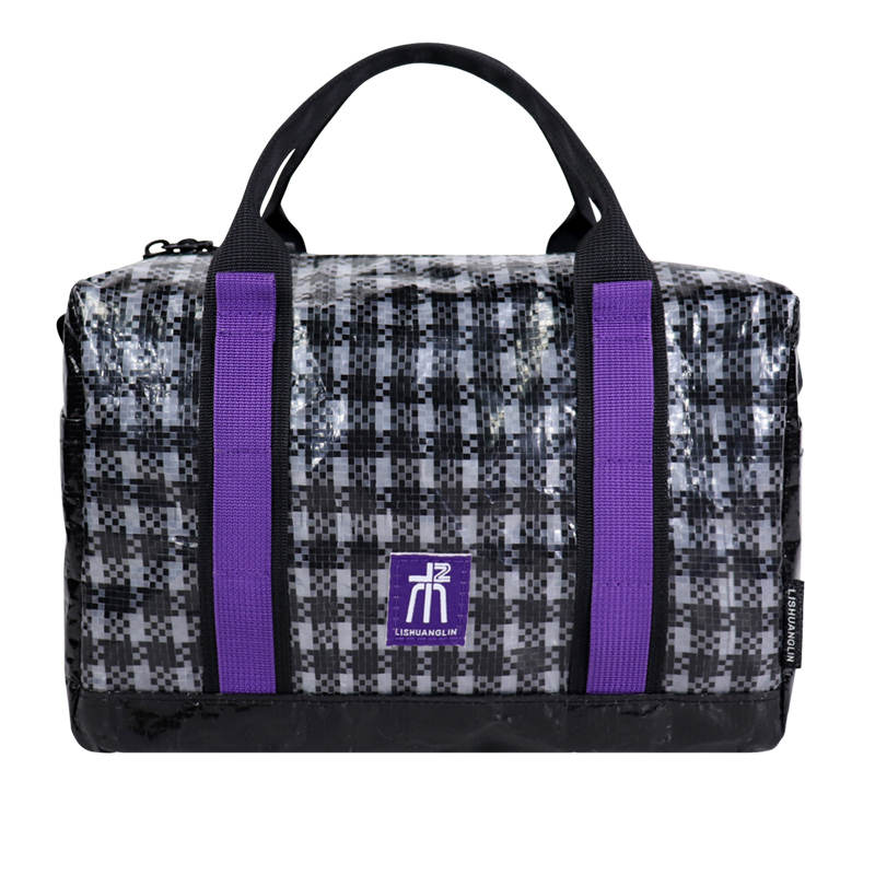 Custom Woven PE Top Handle Duffel Bag with Contrast Webbing SLH26-020B