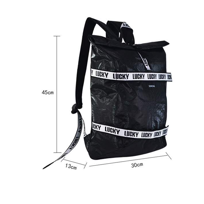 Custom Roll-Top Tyvek Backpack with Adjustable Straps SRN18-044 product view 5