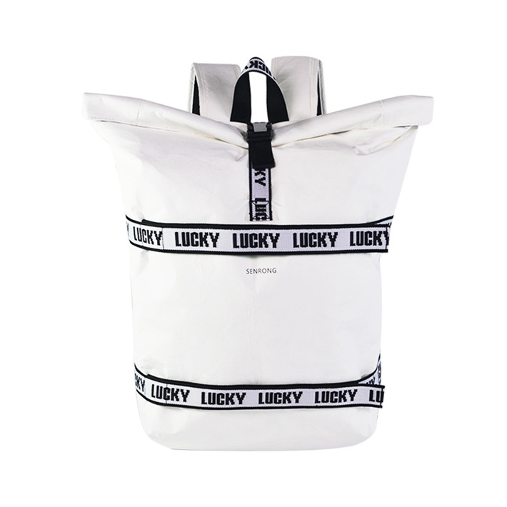 Custom Roll-Top Tyvek Backpack with Adjustable Straps SRN18-044 product view 6