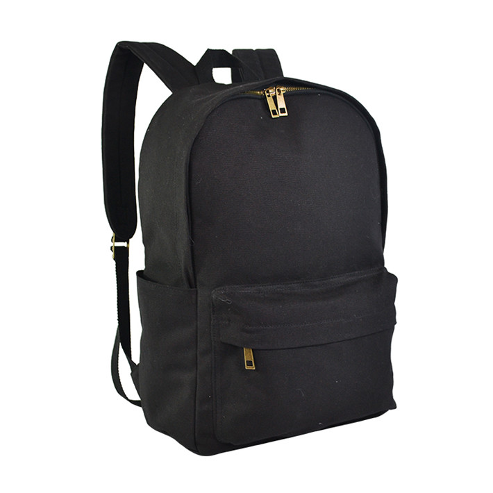 Custom Black Canvas Daypack with Front Utility Pocket SYN17-073 product view 2
