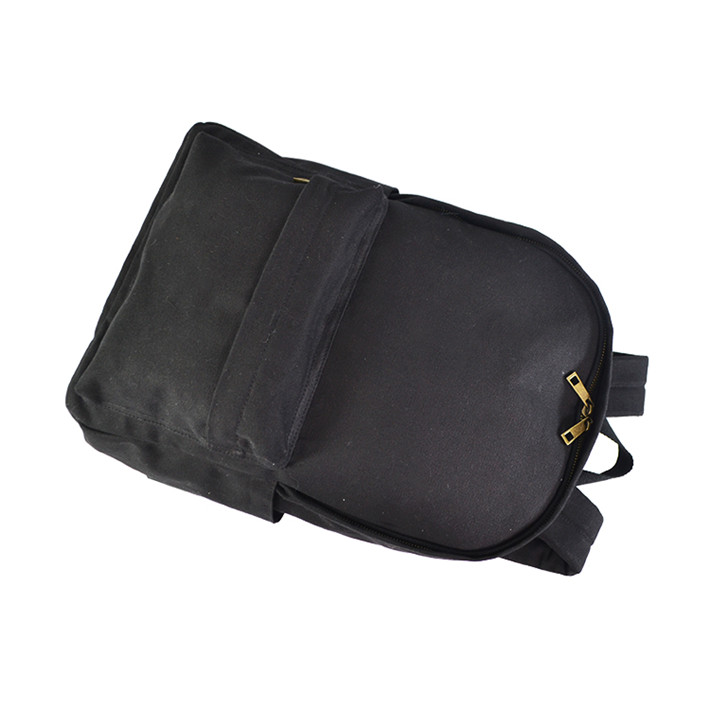 Custom Black Canvas Daypack with Front Utility Pocket SYN17-073 product view 4