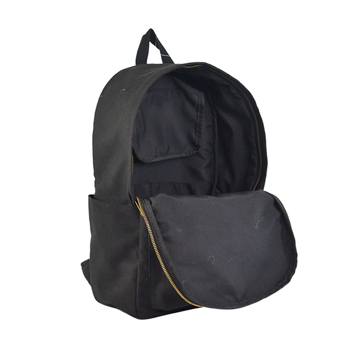 Custom Black Canvas Daypack with Front Utility Pocket SYN17-073 product view 5