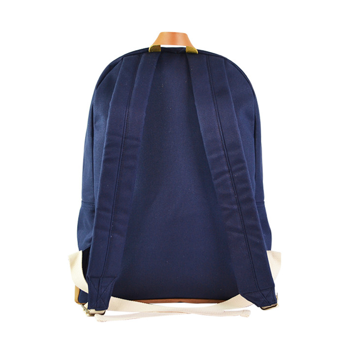 Custom Navy Canvas School Backpack with Contrast Pocket SYN17-074 product view 3
