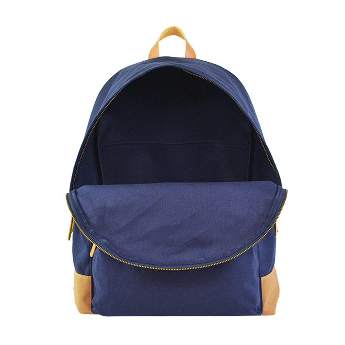 Custom Navy Canvas School Backpack with Contrast Pocket SYN17-074 product view 5