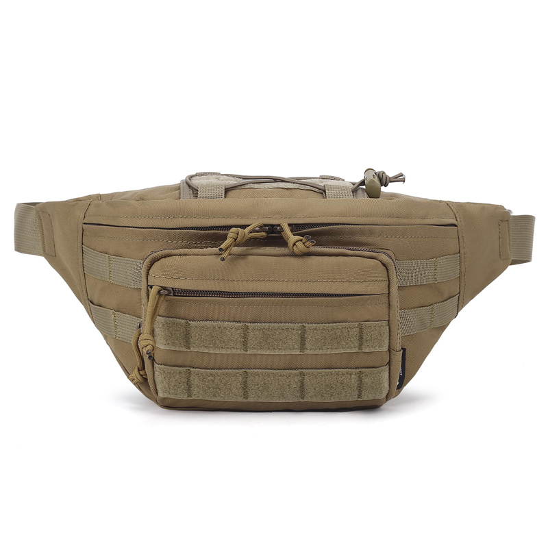Custom Tactical Waist Pack with MOLLE Webbing and Hook-and-Loop Front Panel