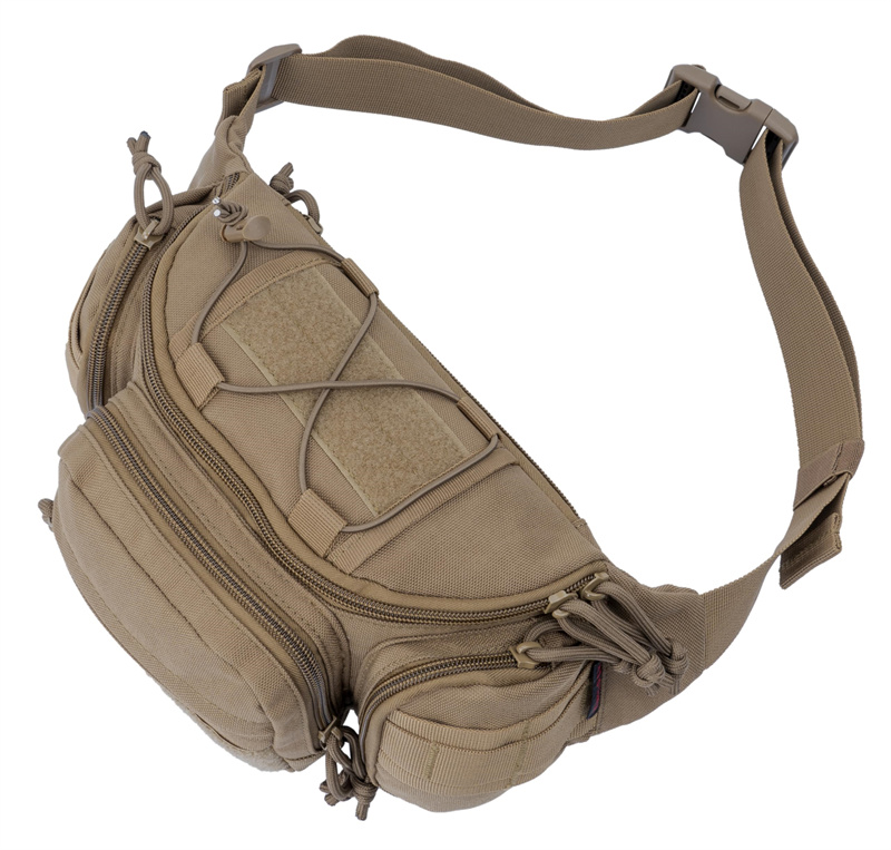 Custom Tactical Sling Waist Pack with MOLLE Panel and Elastic Cord