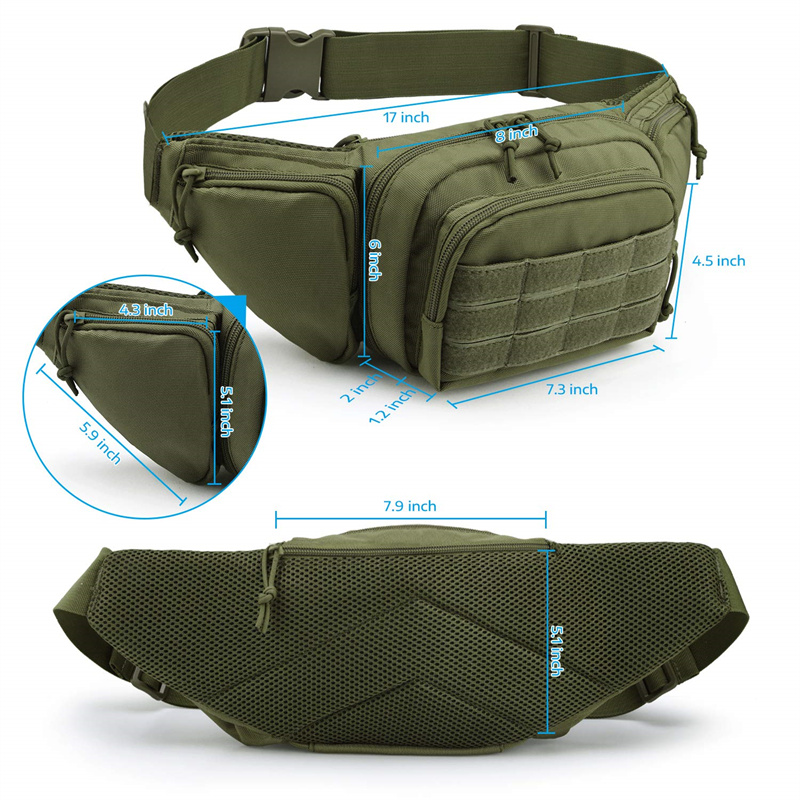 Product view 2 of Custom Tactical Waist Bag with Adjustable Belt and Zippered Pockets