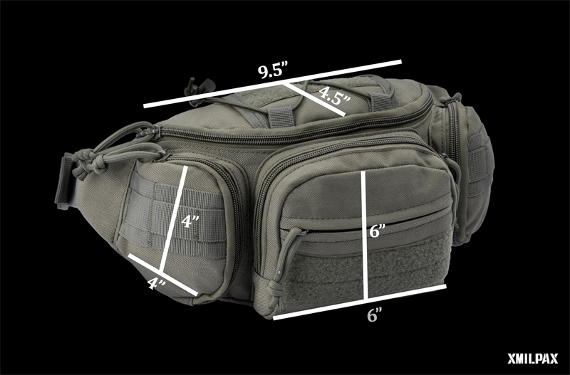 Product view 3 of Custom Large Capacity Tactical Waist Bag with MOLLE Webbing and Multi-Compartment Storage