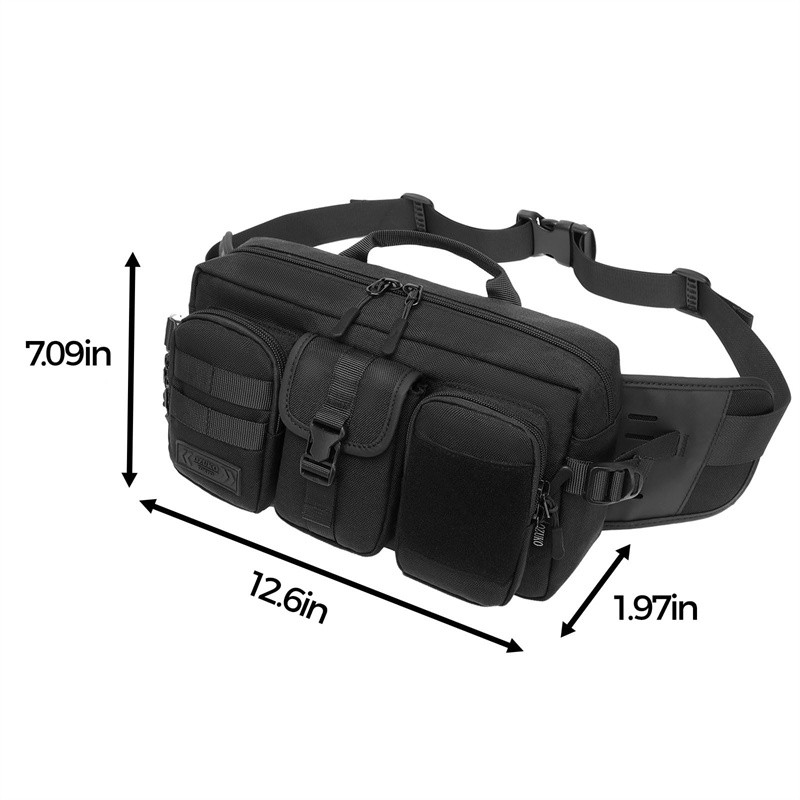 Product view 3 of Custom Tactical Waist Bag with Structured Organizer Pockets and Adjustable Belt