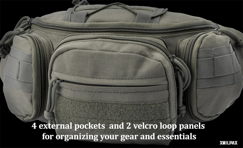 Product view 5 of Custom Large Capacity Tactical Waist Bag with MOLLE Webbing and Multi-Compartment Storage