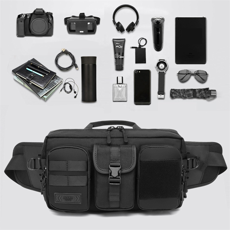 Product view 5 of Custom Tactical Waist Bag with Structured Organizer Pockets and Adjustable Belt
