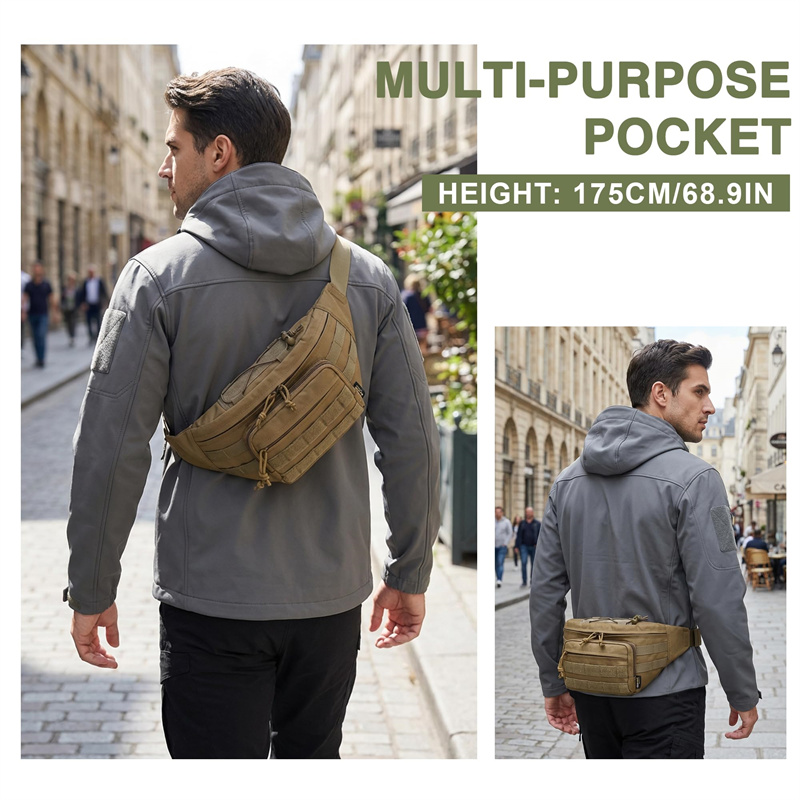 Product view 6 of Custom Tactical Waist Pack with MOLLE Webbing and Hook-and-Loop Front Panel