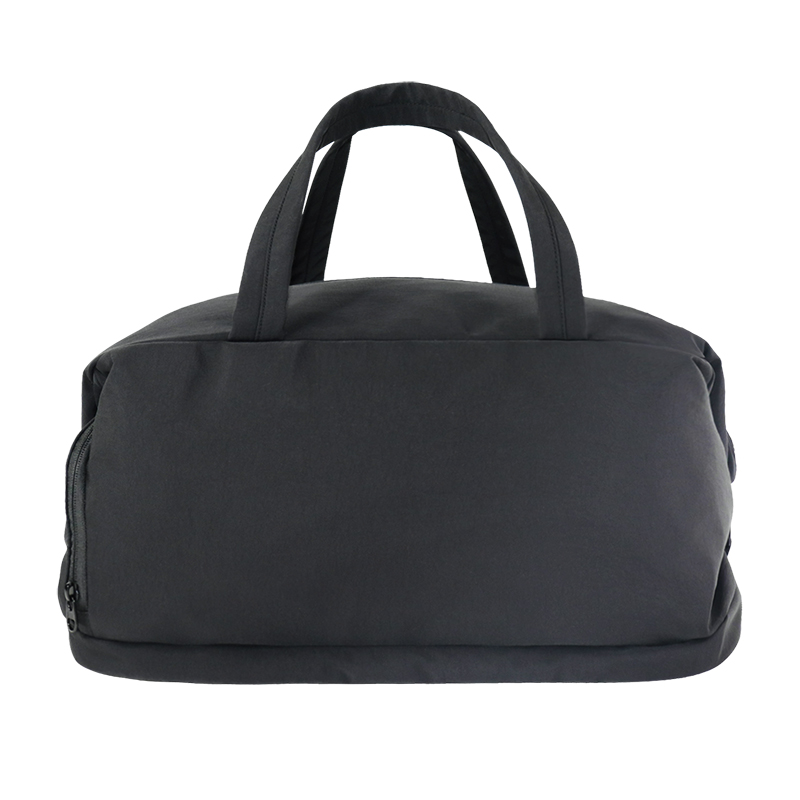 custom black gym duffel bag with bottom zip compartment, view 3 - LX24-039B
