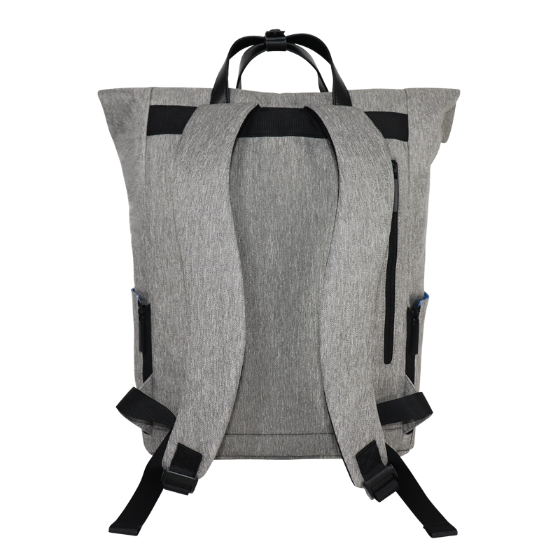 RPET Recycled Polyester Roll-Top Laptop Backpack - detail view 5