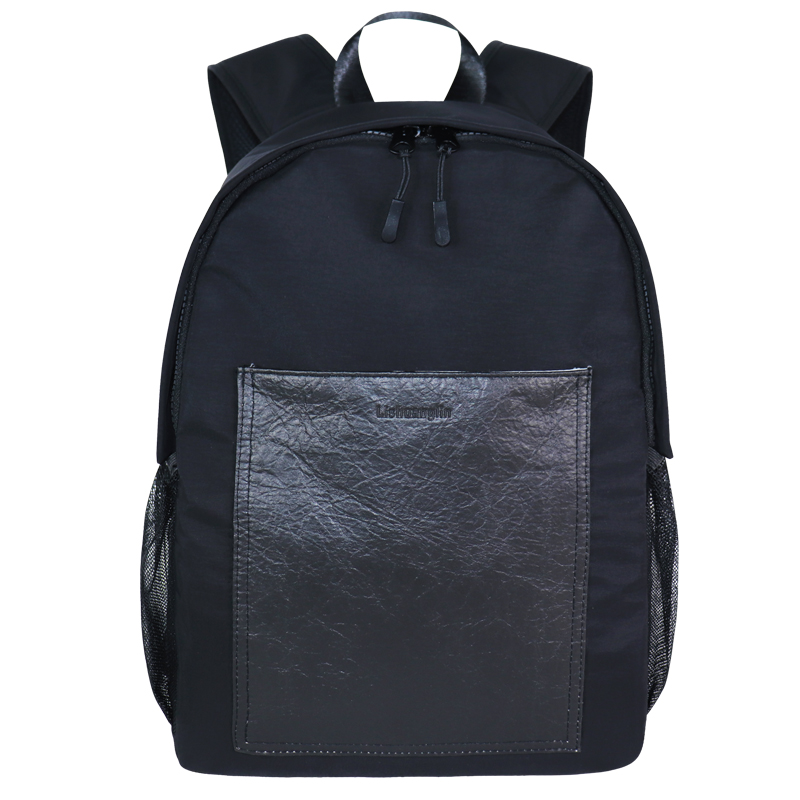 Custom Washed Nylon Backpack with Pineapple Leaf Bio-Based Front Pocket SLH24-034B