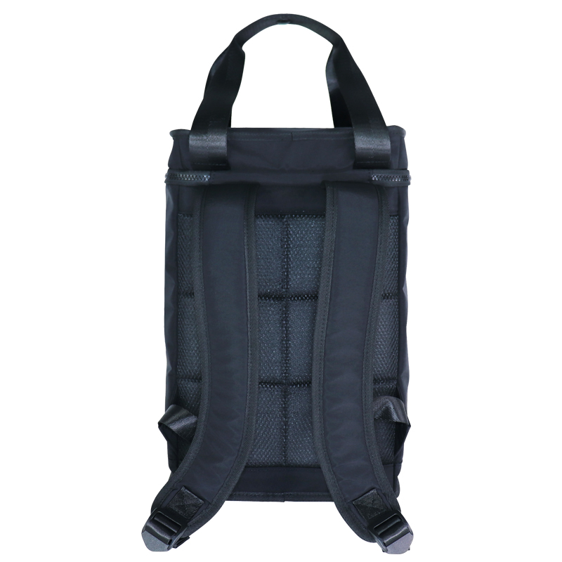vertical tote bag with pineapple-leaf bio-based front pocket, view 3 - SLH24-035B