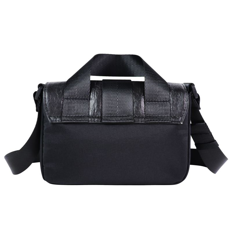 flap crossbody bag with pineapple-leaf bio-based front flap, view 3 - SLH24-038B