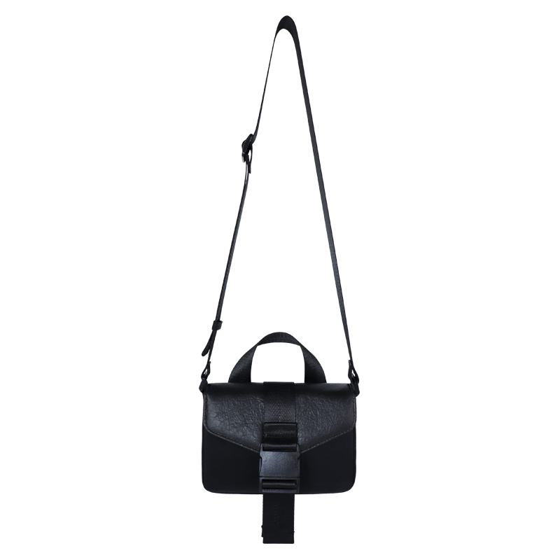 flap crossbody bag with pineapple-leaf bio-based front flap, view 4 - SLH24-038B